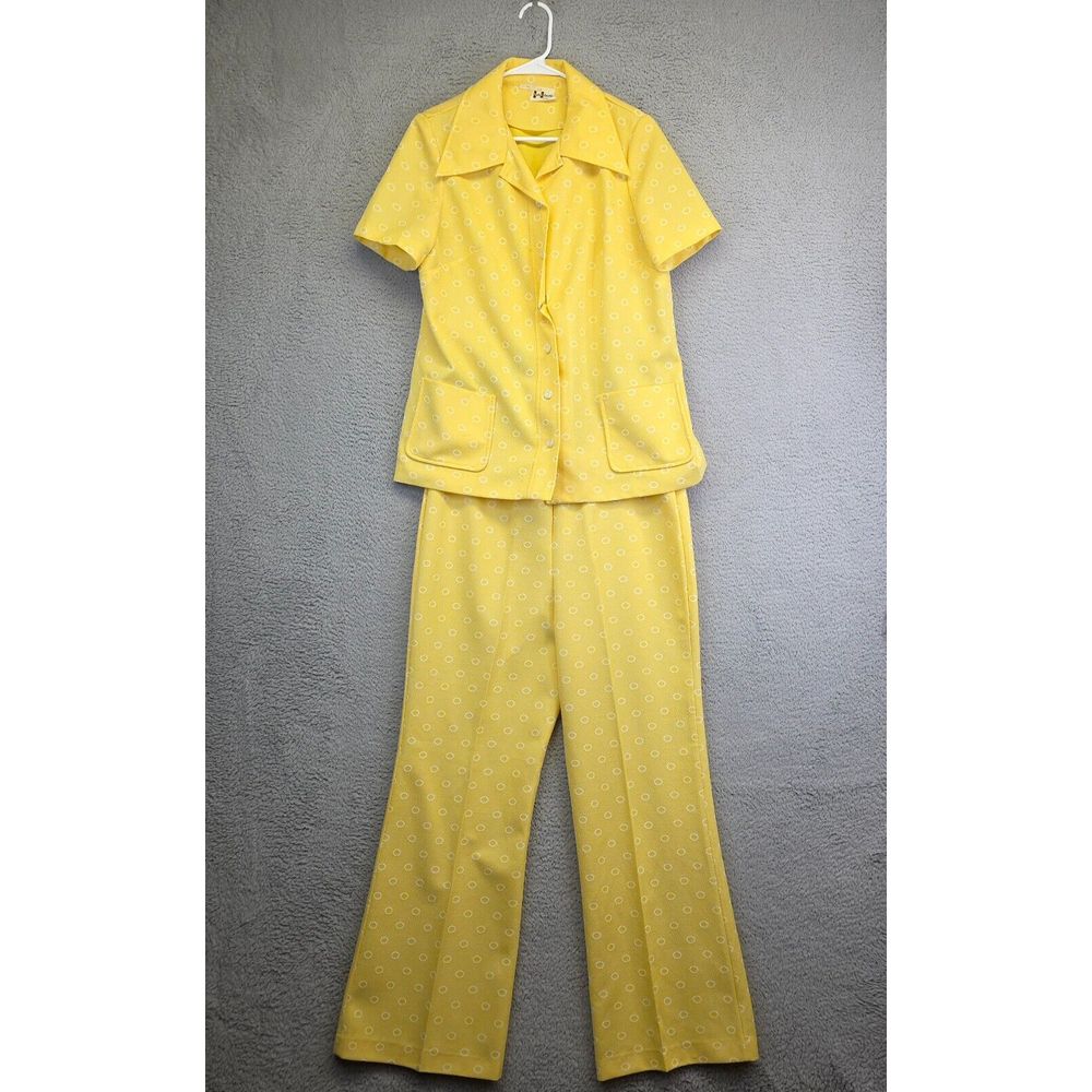 Vintage Marty Gutmacher 2pc Outfit Womens L Camp Shirt Bootcut Pants Classic 80s